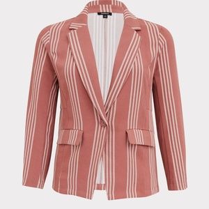 Torrid Size 3 Boyfriend Blazer - Pink Stripes